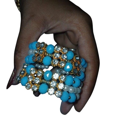 Premium Pearl Kangan for Laddu Gopal Ji (Blue)